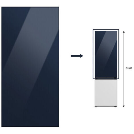 Façade Réfrigérateur et Congélateur Samsung PANNEAU HAUT 203cm GLAM NAVY RA B23EUT41GG BESPOKE (1/3)