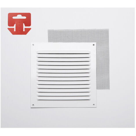 Grille avec toile moustiquaire alum 0.6 couleur blanc laqué 150x150mm (g) (1/3)