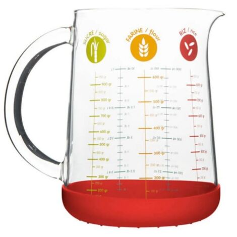 Pichet doseur en verre et silicone 1l - Pebbly - PKM-1000R (1/4)