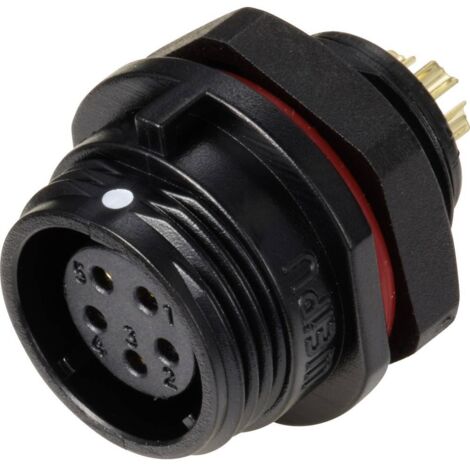 Connecteur pour montage en facade embase femelle 5 pôles 5 A 180 V/AC IP68 Weipu SP1312 / S 5 D28233 (1/4)