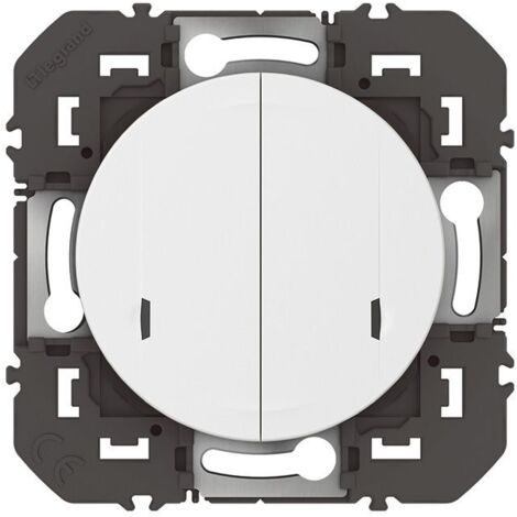 Interrupteur double avec Neutre connecté dooxie with Netatmo sans plaque blanc (600082A) (1/4)