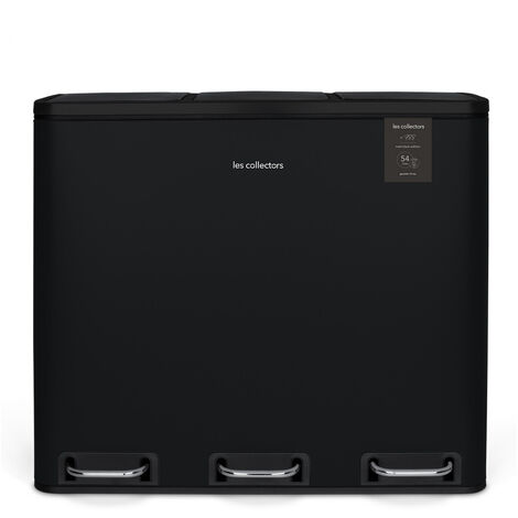 Les Collectors n°988 poubelle de tri pédale 2x30L noir mat (1/5)