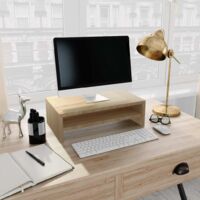 Vidaxl – Support de moniteur en bois d’ingénierie chêne sonoma 42x24x13 cm – Ergonomique pour réduire la tension cervicale – Rangement intégré