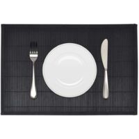 vidaXL Napperons 6 pcs Bambou 30 x 45 cm Noir
