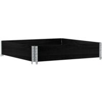 vidaXL Collier de palette noir 100x100 cm bois de pin solide