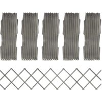 vidaXL Clôture à treillis 5 pcs Gris Bois de sapin massif 180x30 cm