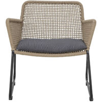Bloomingville MUNDO chaise de jardin noire en métal et corde