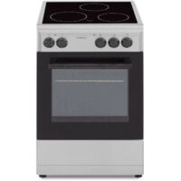 Oceanic – Cuisinière vitrocéramique 50 cm – 3 foyers – Four convection naturelle 48L – Classe énergétique A – Dimensions compactes gris argenté