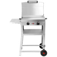 Krampouz – Plancha électrique inox 60x40 cm – Puissance 3400W avec thermostat réglable – Plaque amovible en fonte émaillée – Pieds antidérapants