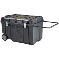 Stanley – Coffre de chantier 240 L FMST175531 – Aluminium étanche IP65 – Résistant aux chocs et à l'eau – Avec roues et poignée télescopique
