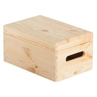 Caisse de rangement en pin massif 30x20x14cm – Épaisseur 12mm – Prête à peindre ou vernir – Pour espaces de rangement optimisés – Astigarraga