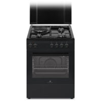 Continental Edison – Cuisinière mixte 3 feux gaz + 1 électrique CECM60FCB – Dimensions L59,8 x P61 x H83 cm – Noir