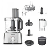 Kenwood – Robot multifonction 3L 1000W – FDP65590SI – Couvercle Express Serve pour râpage direct – Lames micro-crantées pour coupe précise