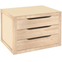 Bloc 3 tiroirs en pin massif – Dimensions 39x30x29,5 cm – Épaisseur façades 16 mm – Meuble de rangement intérieur certifié PEFC – Astigarraga - Blna30