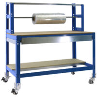 Banco de trabajo con ruedas 156x151x76cm. 280Kg azul marino