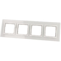 Plaque enjoliveur quadruple verre givré Simon Premium