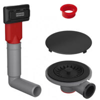 Franke – Vidage complet lavabo noir mat – Compatible éviers Maris MRG 610/110/210 – Bonde Ø90 mm – Installation sous-plan ou à encastrer
