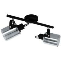 Spot Orientable Cylindre Verre Fumé Noir 2 Spots Berregas Eglo