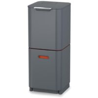 Unité de séparation de déchets et recyclage Totem Compact de Joseph Joseph - Capacité de 40 litres, design vertical, control de odeurs, comprend une poubelle de amovible de déchets alimentaires de 3L,