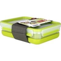 Emsa Clip&Go Lunchbox - Récipient en plastique hermétique avec 3 compartiments et un plateau séparé pour manger, entièrement hermétique et sans BPA, rectangulaire, 1,20 L.