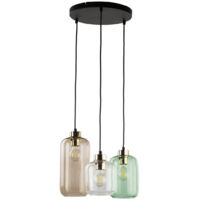 Tk-lighting Marco lampe suspendue noir et or 37 cm