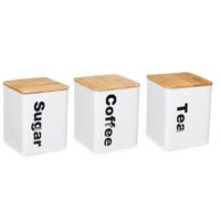 Kinvara Set deJars 3 pièces White Natural Metal Bamboo 1.5 ml