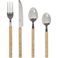 Ménagère 24 Pièces Couverts en Inox manche aspect Bois - Secret de Gourmet