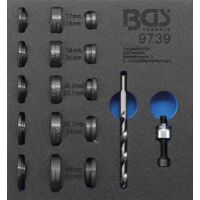 Bgs Technic – Garniture pour servante d'atelier – Jeu de perforations Ø 17-32 mm pour capteurs de stationnement – 9739