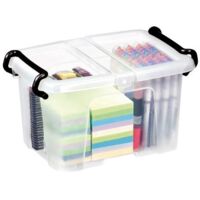 Boîte de rangement en plastique Strata - 6 litres - dim : H 22,4 x L 30,5 cm - Lot de 5