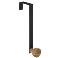 Patère de porte en Métal Noir 1 Tête en Bambou - Five