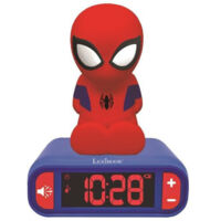 Réveil veilleuse digital LEXIBOOK - Spiderman - 3D lumineux et sonore - Rouge et bleu - Enfant