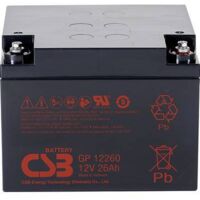 CSB Battery GP 12260 Standby USV GP12260B1 Batterie au plomb 12 V 26 Ah plomb (AGM) (l x H x P) 166 x 125 x 175 mm raccord à vis M5 sans entretien, a A601962