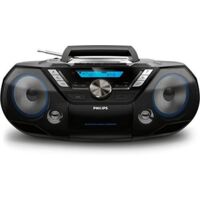 Philips AZB798T/12 Lecteur CD portable, radio CD (DAB+/FM, Bluetooth, MP3-CD, USB, cassette, numérique, 12 W, système tout-en-un) Noir