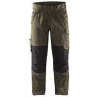 Pantalon de travail stretch 1495 - Vert Kaki/Noir S - FR(40) - SE(C46) - Courtes