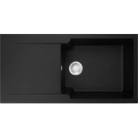 Franke – Évier sous-meuble 60 cm en Tectonite noir – Dimensions 1000 x 500 x 210 mm – Vidage manuel – Surface non poreuse pour hygiène maximale
