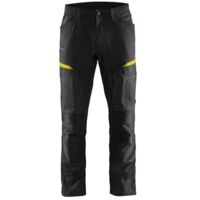 Pantalon de travail stretch 1456 - Noir/Jaune fluo XL - FR(48) - SE(C54) - Longues