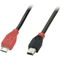 Câbles - USB & Thunderbolt LINDY USB 2.0 Cable Type Micro-B/Mini-B OTG 0.5m Micro-B plug to Mini-B plug