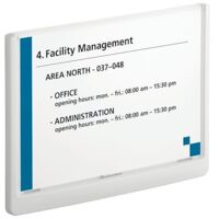 Plaque murale 17,5 x 23,5 cm Click Sign Durable blanche.