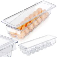Boîte à œufs pour réfrigérateur avec couvercle, organiseur pour 14 œufs, EXCELLENT HOUSEWARE 229171
