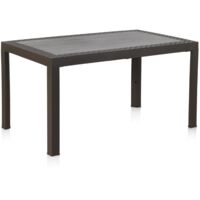 Table de jardin 140x85 cm en plastique recyclé – Résistante aux UV et intempéries – Surface pour 6 personnes – Facile à nettoyer – Shaf