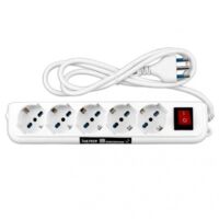 Vultech MU-01 multiprise 1,5 m 5 sortie(s) CA Intérieure Blanc
