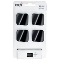 REI – Lot de 4 boutons de meuble en zamak noir mat – Dimensions 32x31mm – Fixation à vis – Installation facile avec vis incluses