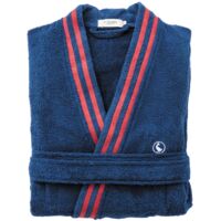 Peignoir bleu marine M/L 320GSM 100% coton uni avec logo brodé El Ganso