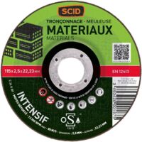 Disque à Tronçonner Usage Fréquent Matériaux ø (mm) 115