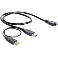 USB 3.2 Gen 1 Y-Kabel, 2x USB-A Stecker Micro-USB 3 Stecker Verwendung: Embout eines Smartphones an einen PC
