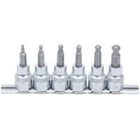 Jeu de douilles à embouts 10 mm (3/8") six pans intérieurs avec tête sphérique 3 - 8 mm 6 pièces