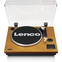 Table tournante Lenco LS-55 avec haut-parleurs intégrés - Réception Bluetooth - Encodage direct de MP3 to Media de Storage - 2 x 5 watts RMS - Entrée USB - AUX - Marron