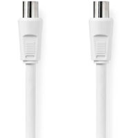 Cable coaxial iec coax male iec coax femelle nickele 90 db 75 ohm double blindage 150 m rond pvc blanc emballe 839603