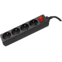 Multiprise 4 prises noire + Interrupteur - 4 m
