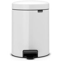 Brabantia Newicon 112065-Poubelle à pédale, 5 l, couleur blanc, acier inoxydable